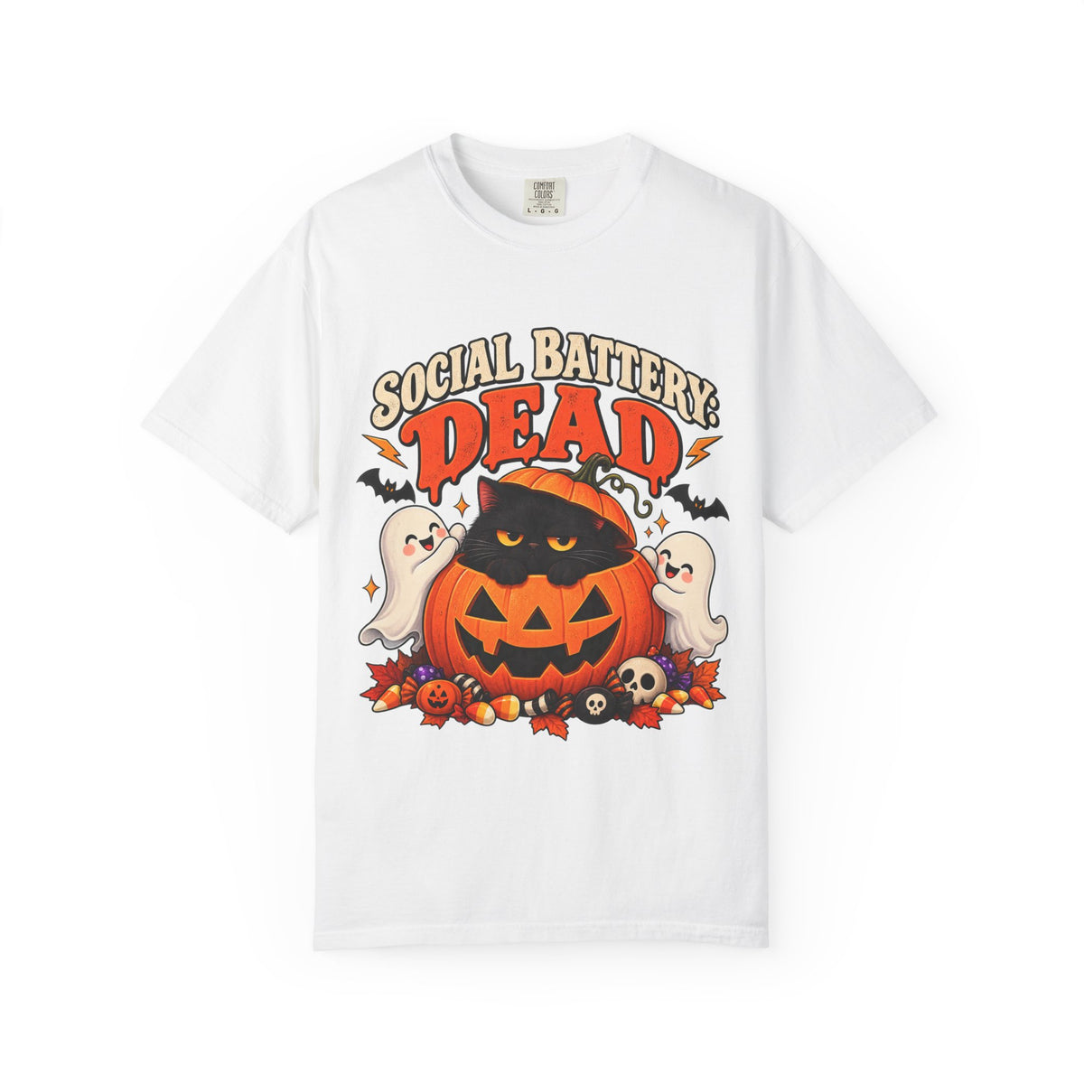 Social Battery Dead Halloween T-Shirt