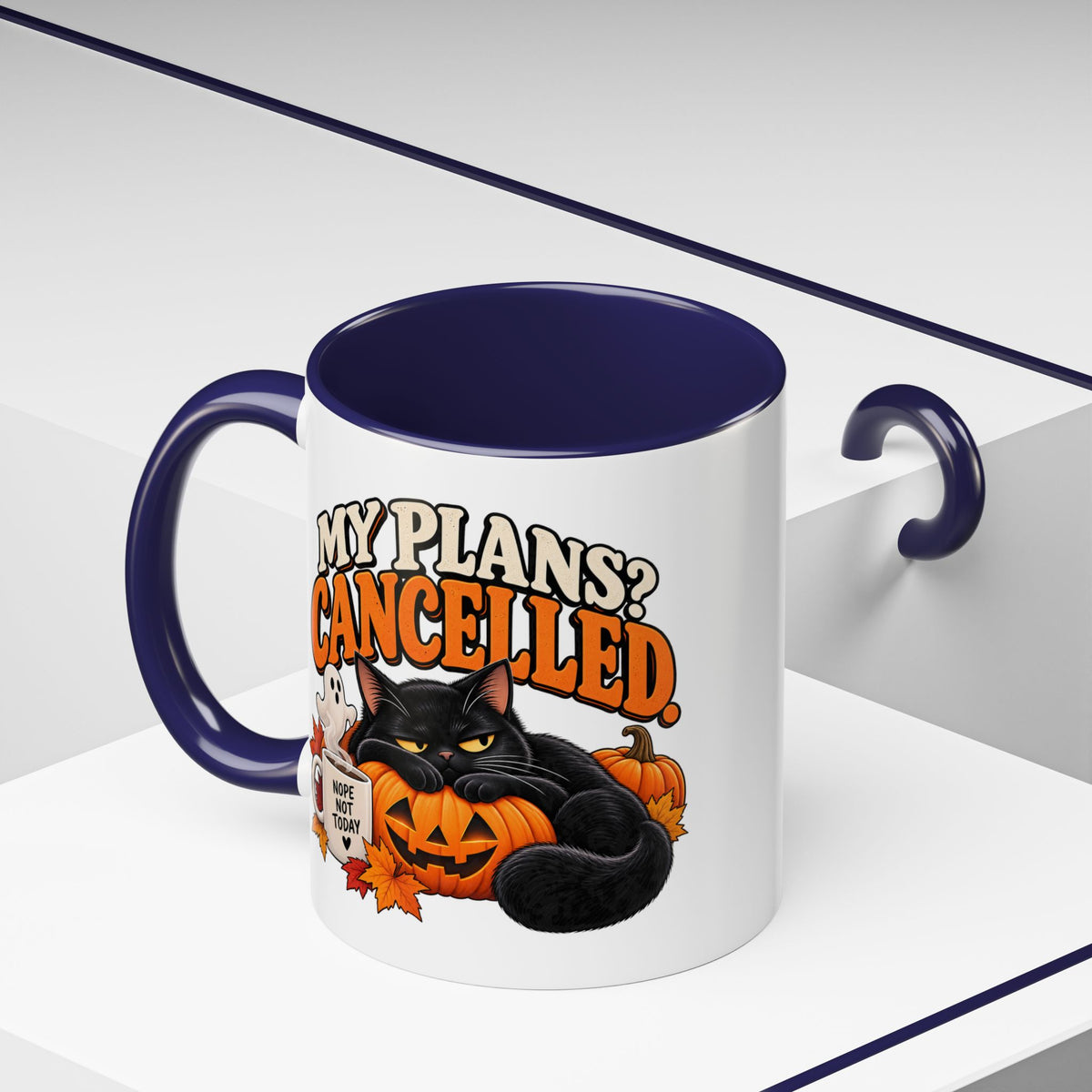 My Plans? Cancelled. Halloween Black Cat Mug