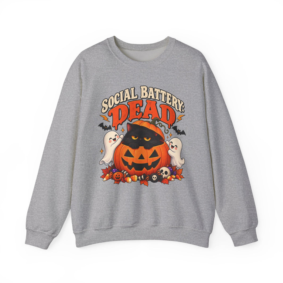 Social Battery Dead Halloween Sweatshirt