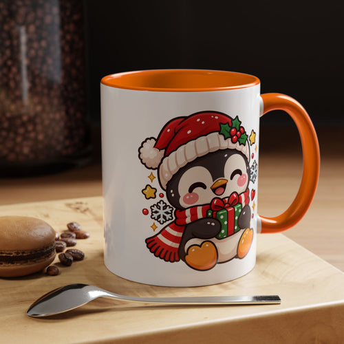 Cute Christmas Penguin Mug | Holiday Coffee Cup | 11 oz & 15 oz | Multiple Colours
