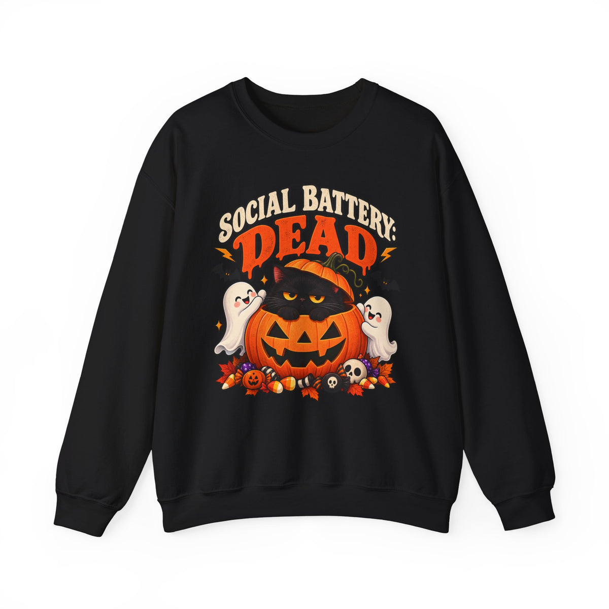 Social Battery Dead Halloween Sweatshirt