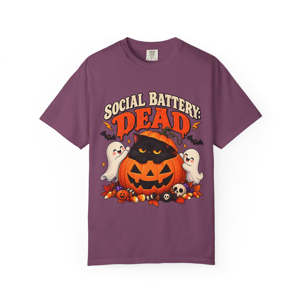Social Battery Dead Halloween T-Shirt