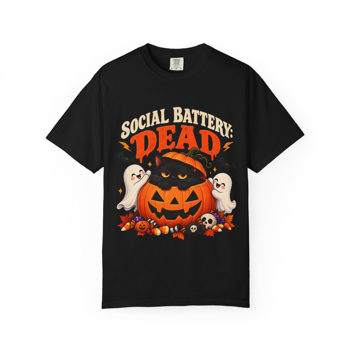 Social Battery Dead Halloween T-Shirt