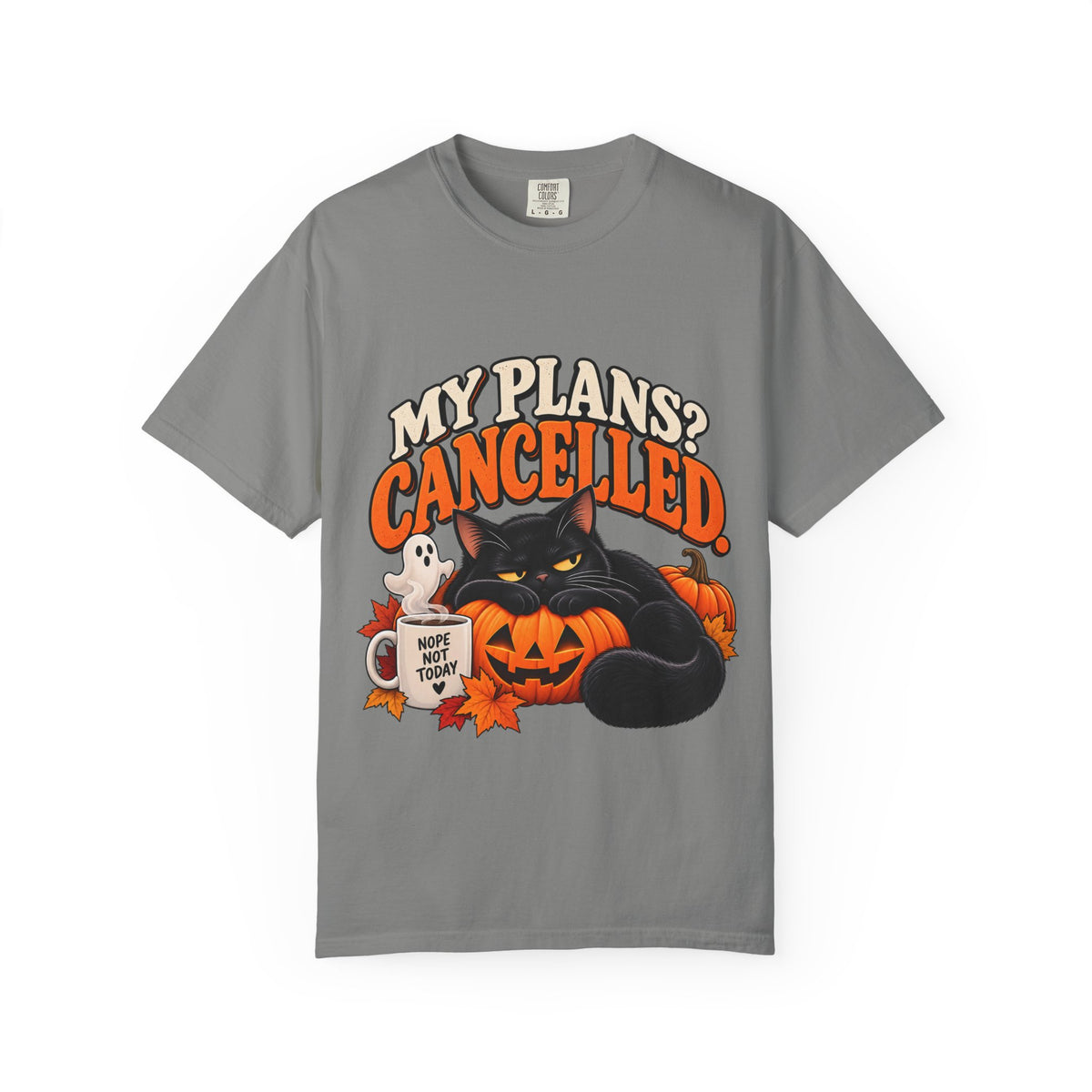My Plans? Cancelled. Halloween Black Cat T-Shirt