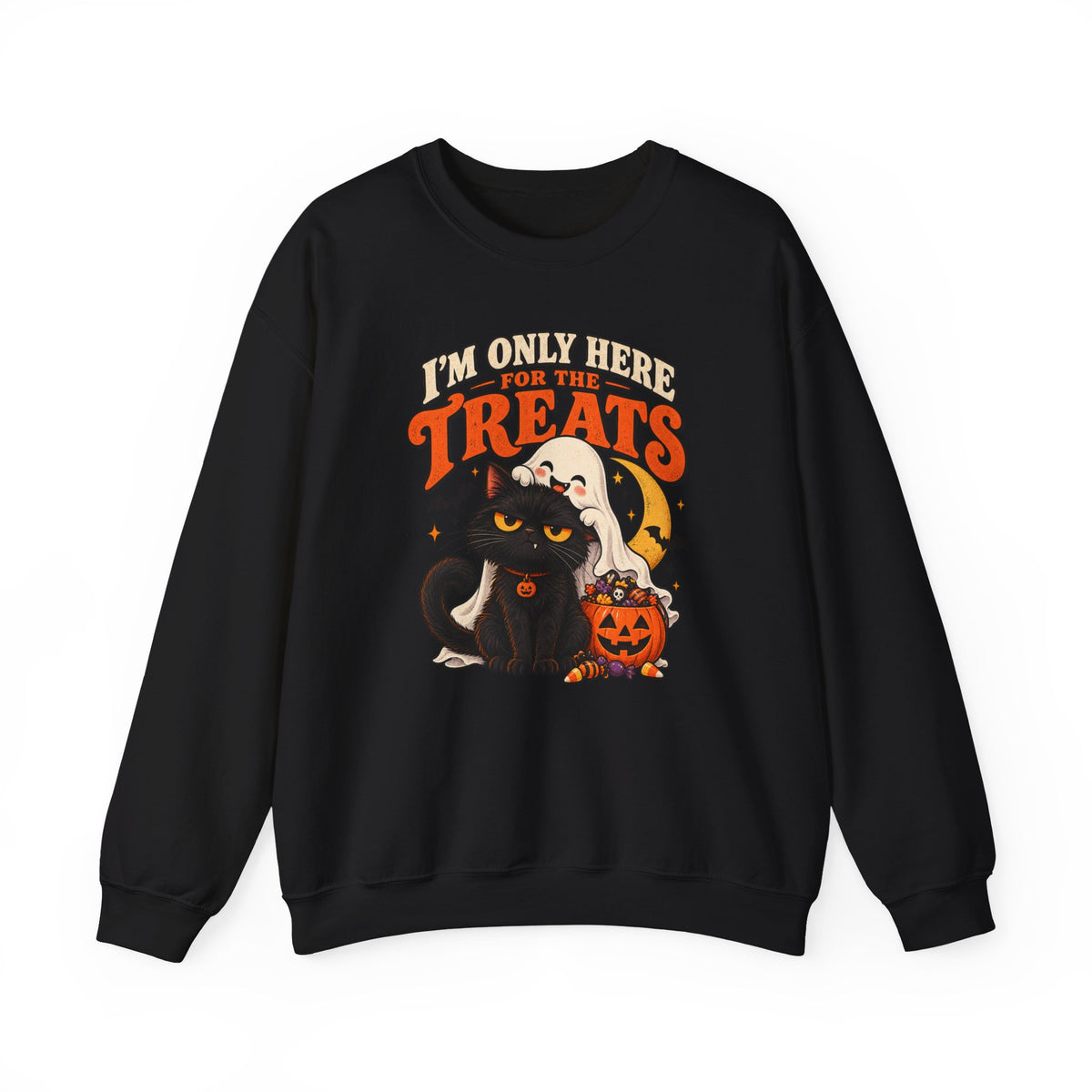 I’m Only Here for the Treats Black Cat Sweatshirt