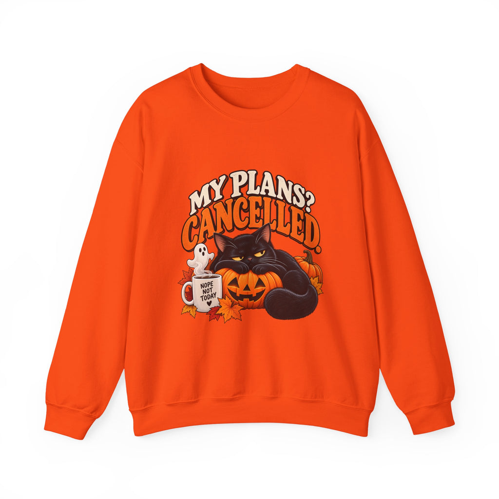 My Plans? Cancelled. Halloween Black Cat Sweatshirt