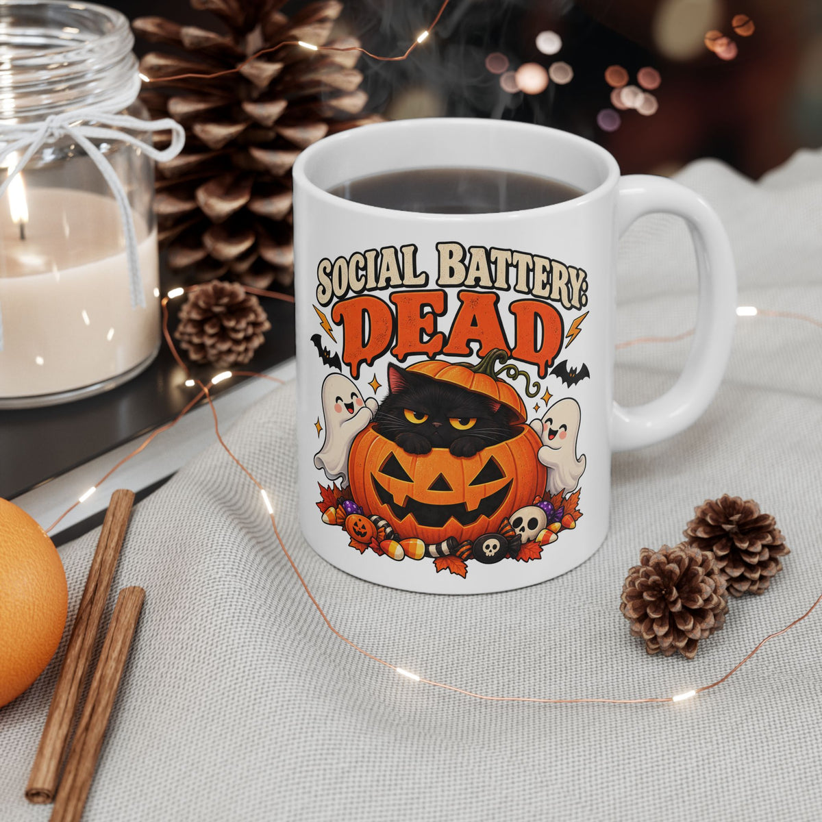 Social Battery Dead Halloween Mug