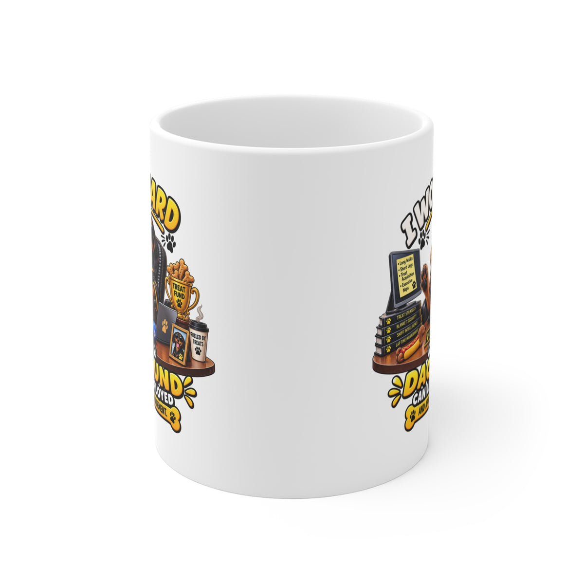 Funny Dachshund Mug — He’s Management