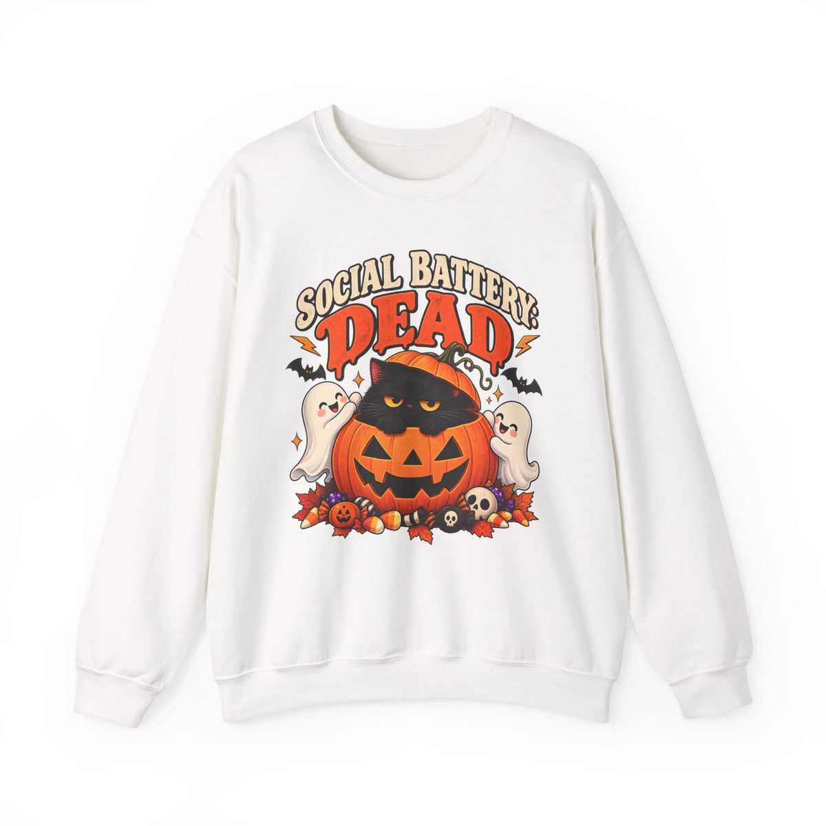 Social Battery Dead Halloween Sweatshirt