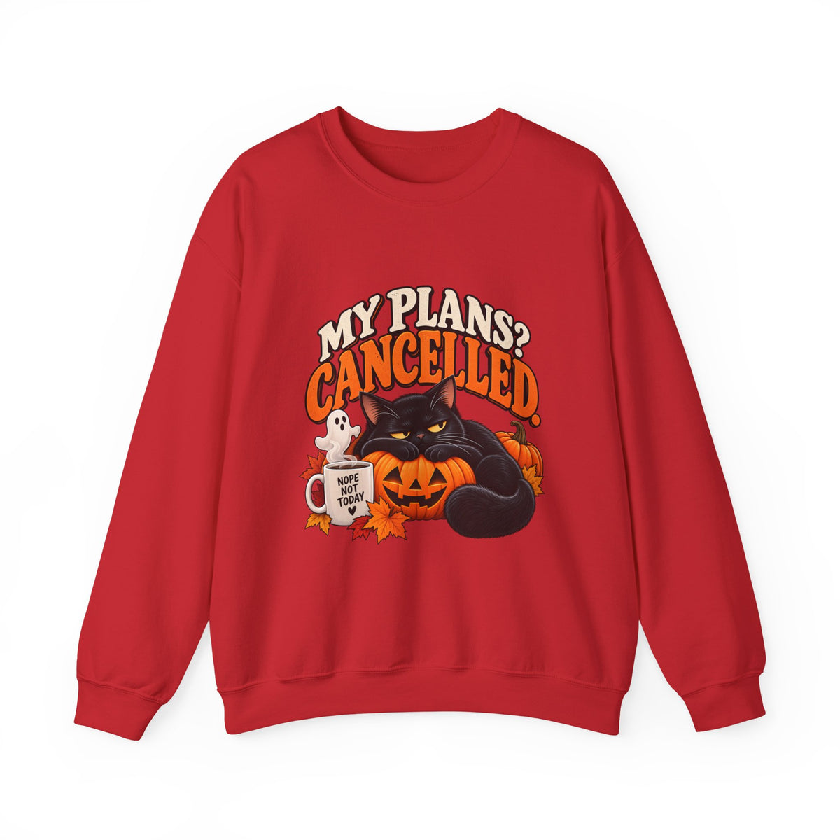 My Plans? Cancelled. Halloween Black Cat Sweatshirt