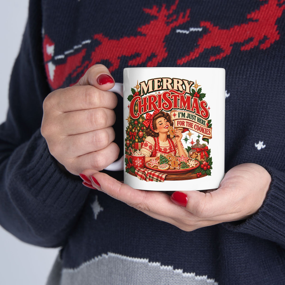 I’m Just Here for the Cookies Christmas Mug