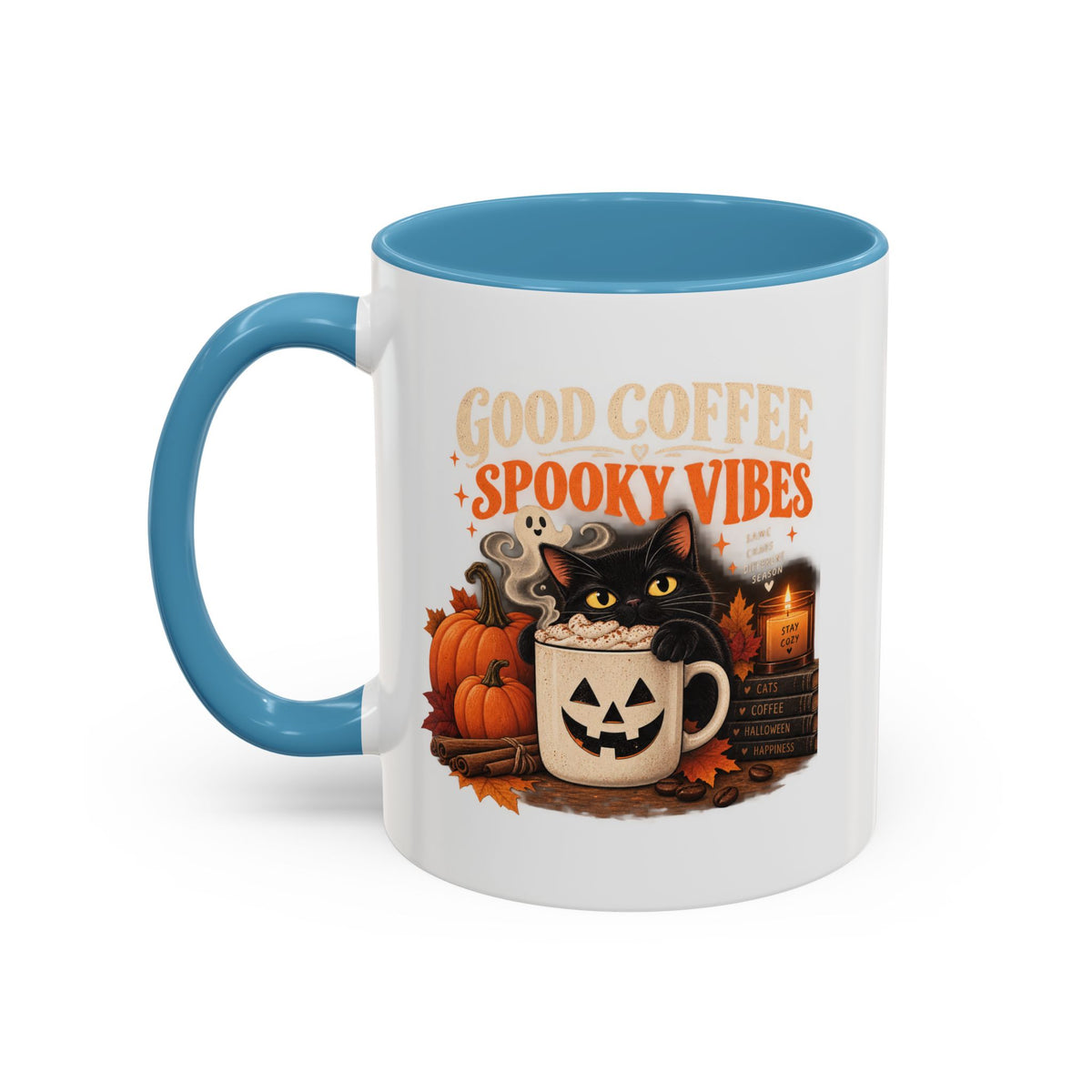 Good Coffee, Spooky Vibes Black Cat Mug