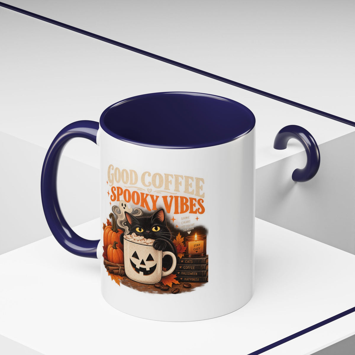 Good Coffee, Spooky Vibes Black Cat Mug