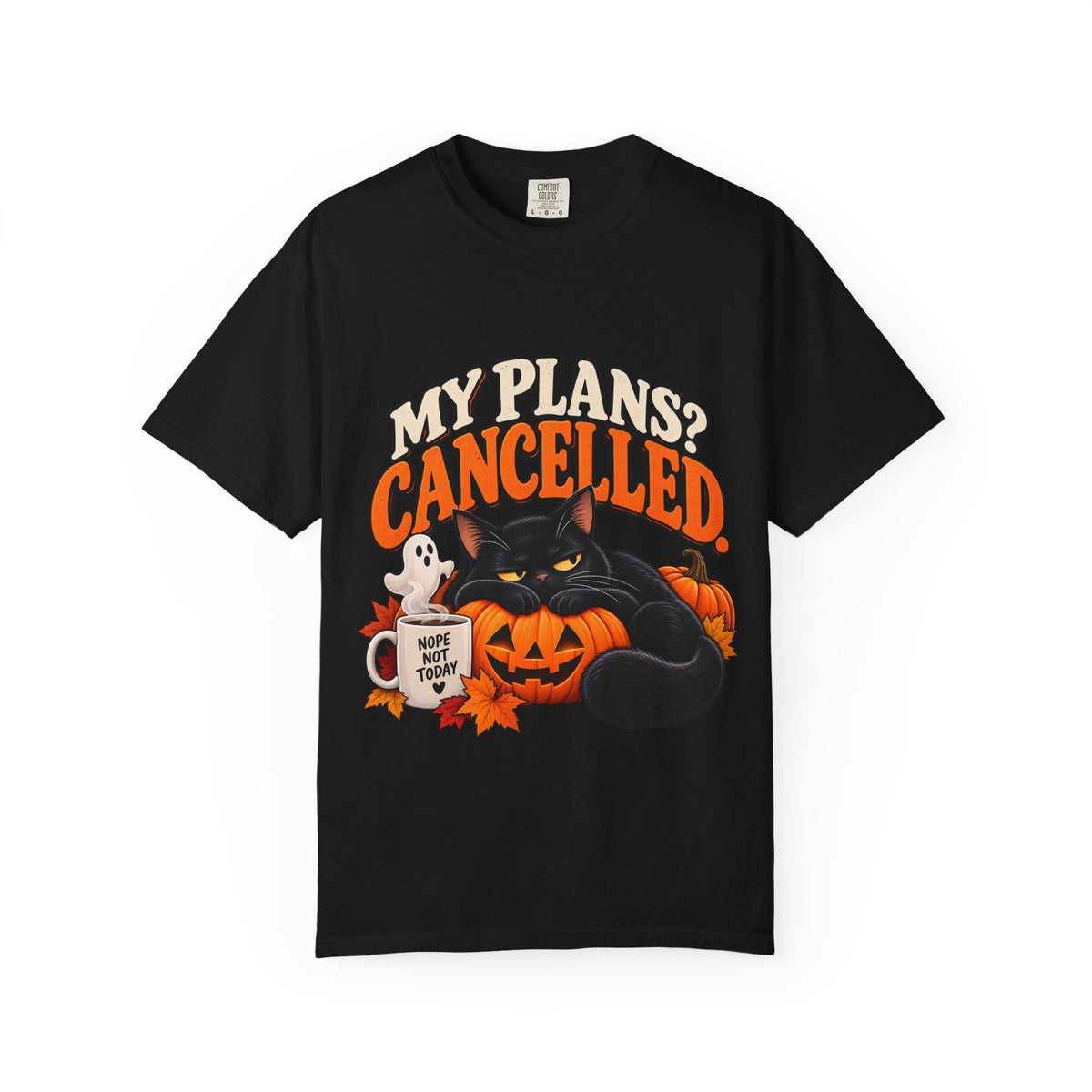 My Plans? Cancelled. Halloween Black Cat T-Shirt