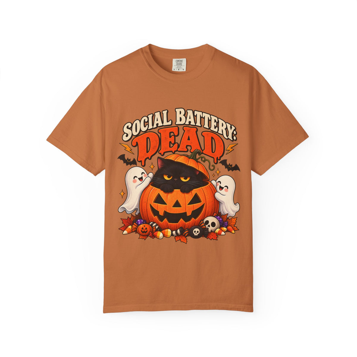 Social Battery Dead Halloween T-Shirt