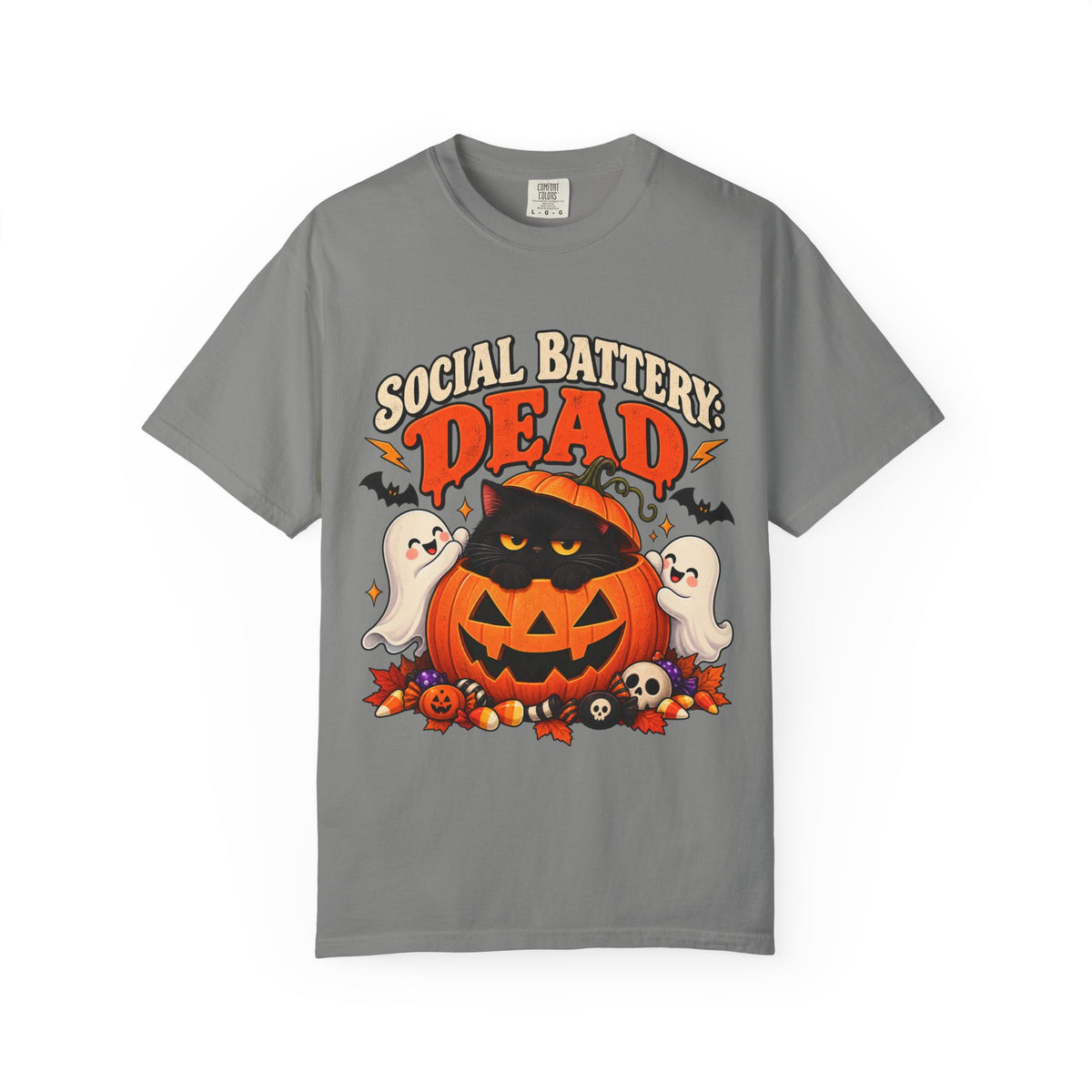 Social Battery Dead Halloween T-Shirt