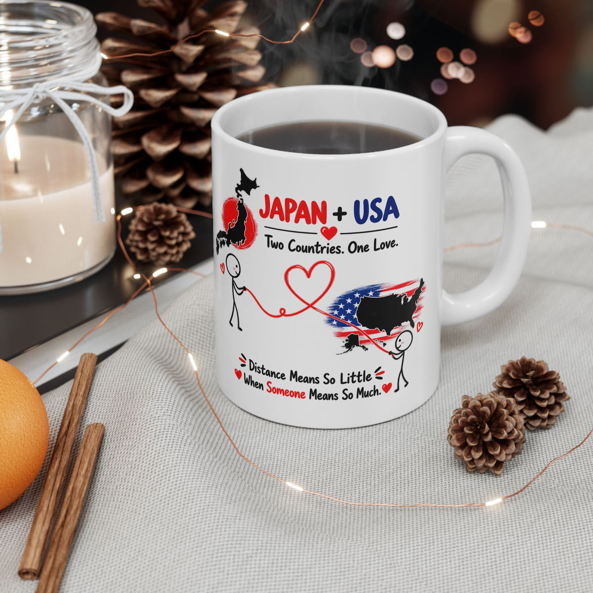 Japan & USA Couple Mug