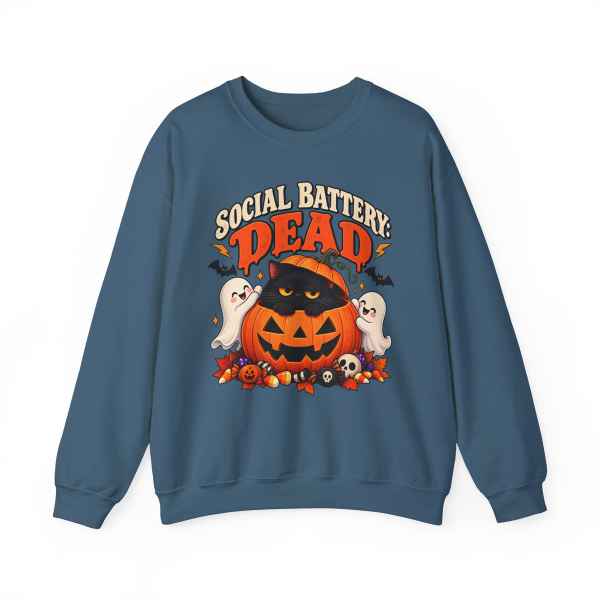 Social Battery Dead Halloween Sweatshirt
