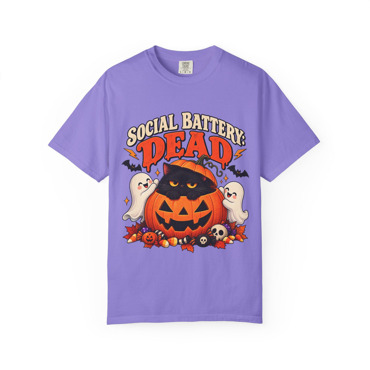 Social Battery Dead Halloween T-Shirt