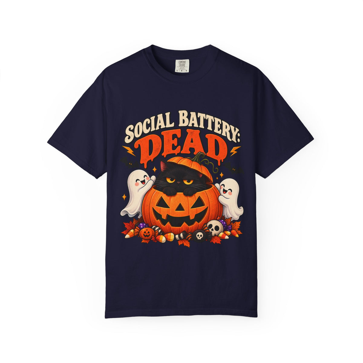 Social Battery Dead Halloween T-Shirt