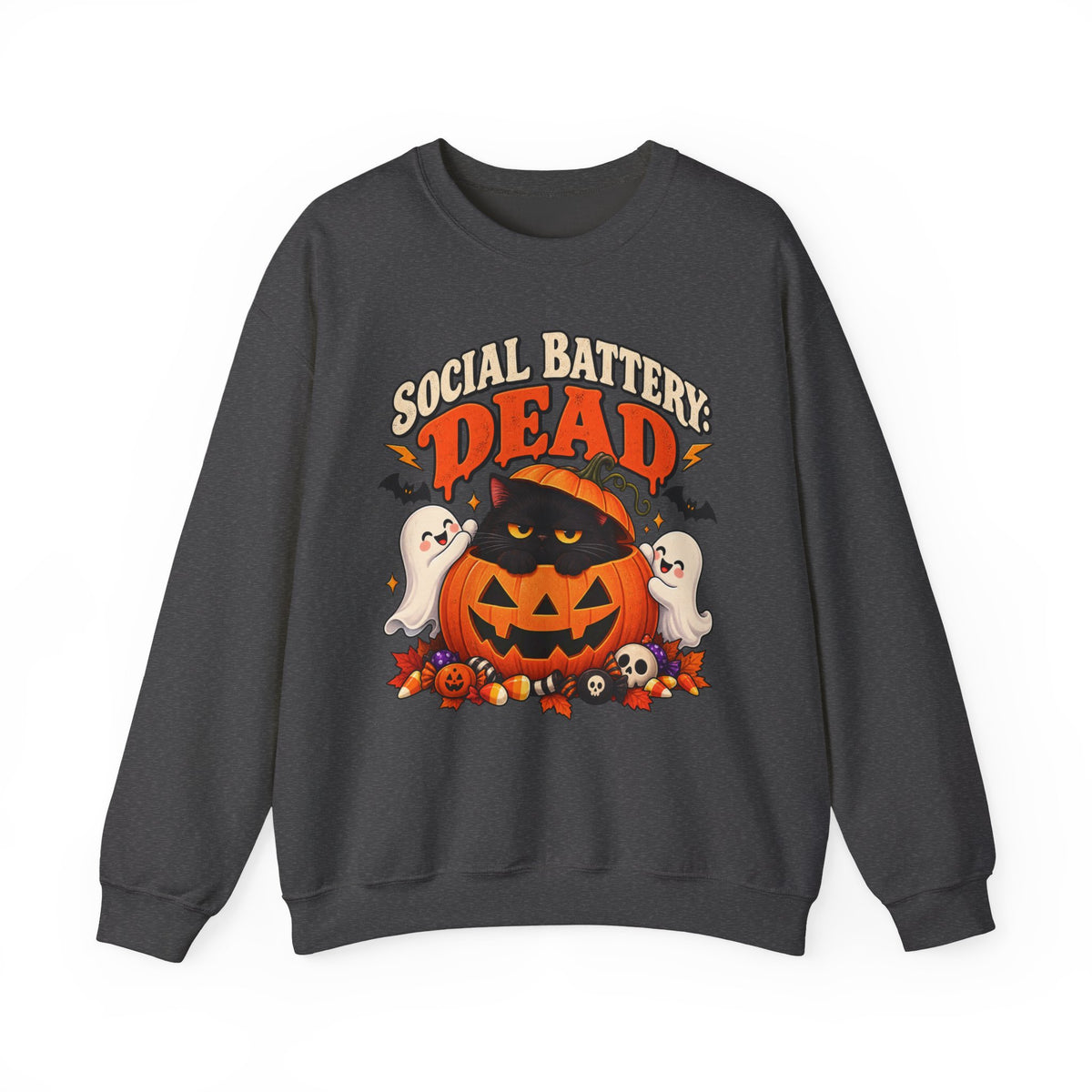 Social Battery Dead Halloween Sweatshirt