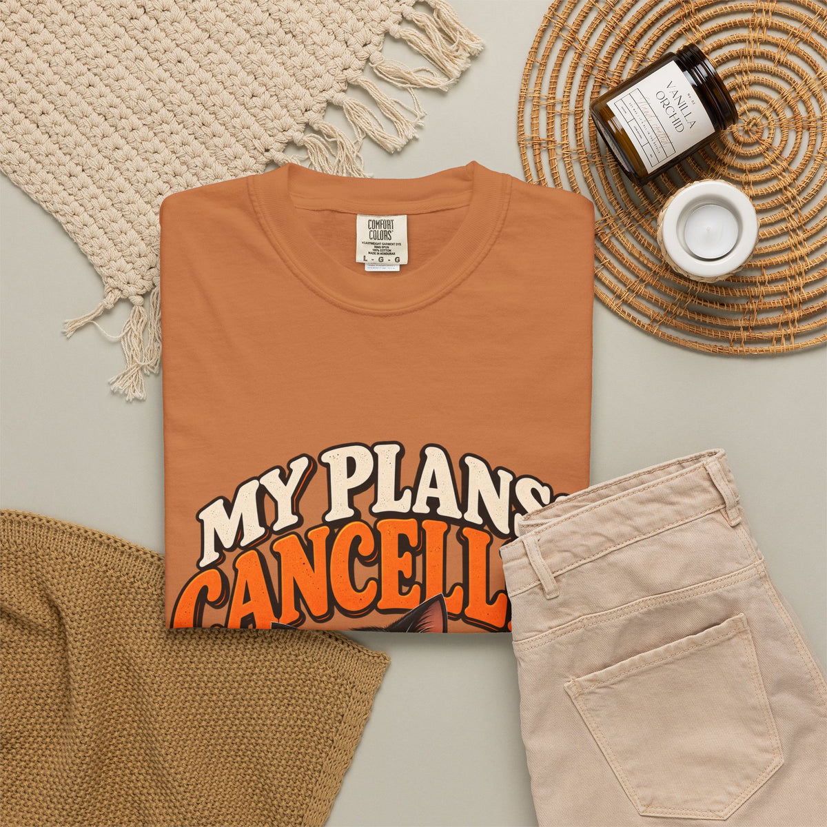 My Plans? Cancelled. Halloween Black Cat T-Shirt
