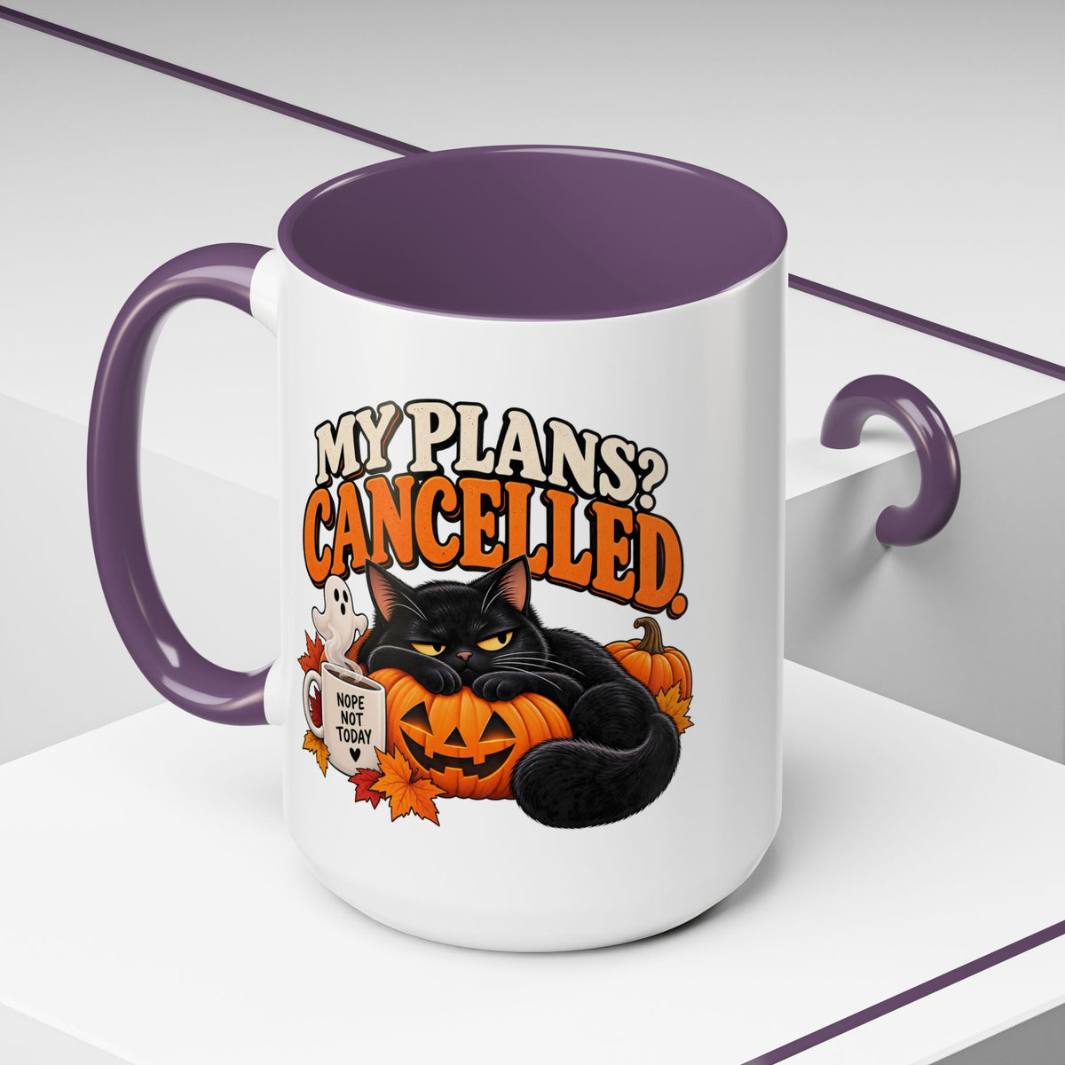 My Plans? Cancelled. Halloween Black Cat Mug