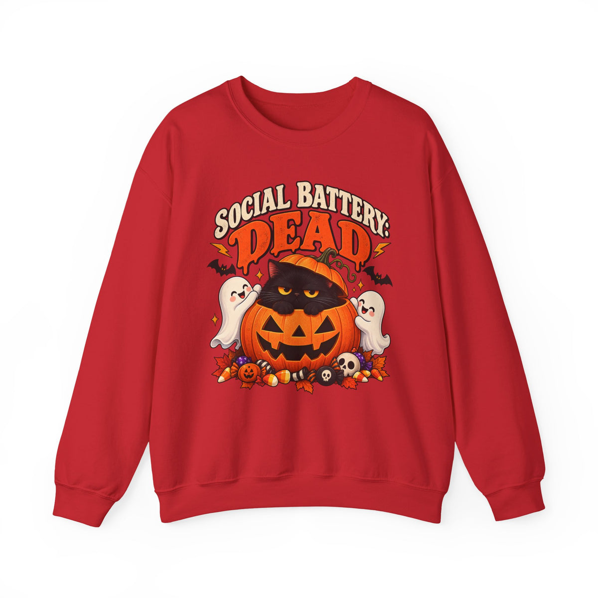 Social Battery Dead Halloween Sweatshirt