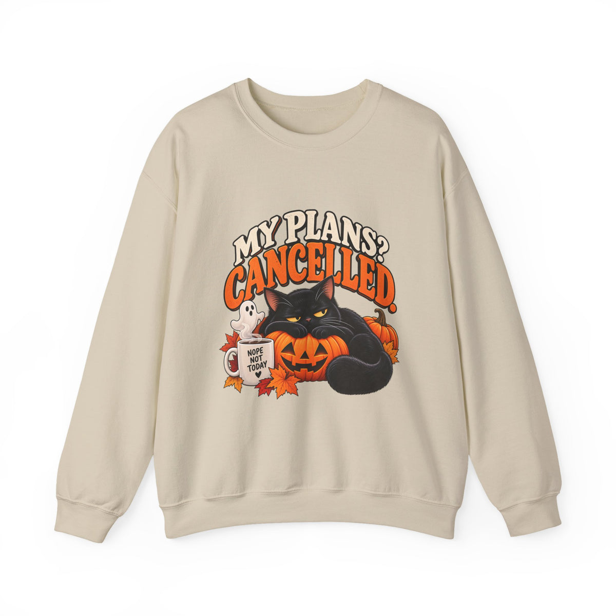 My Plans? Cancelled. Halloween Black Cat Sweatshirt