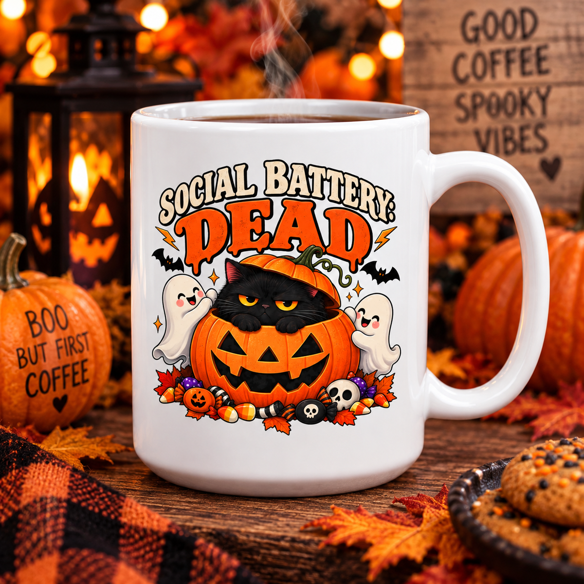 Social Battery Dead Halloween Mug