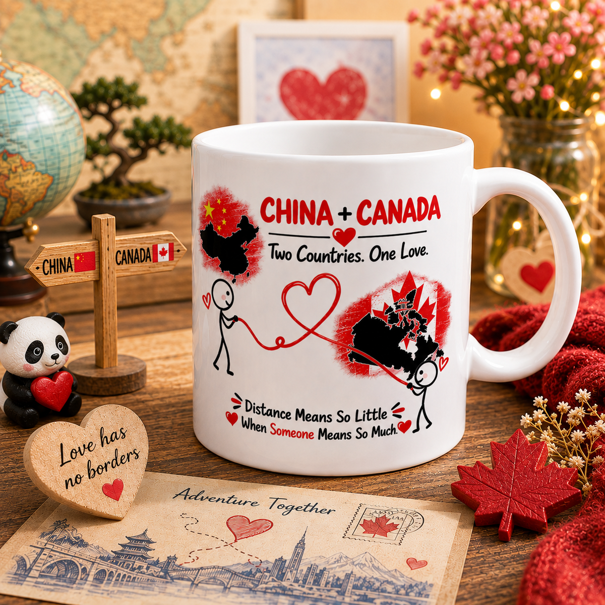 China & Canada Couple Mug