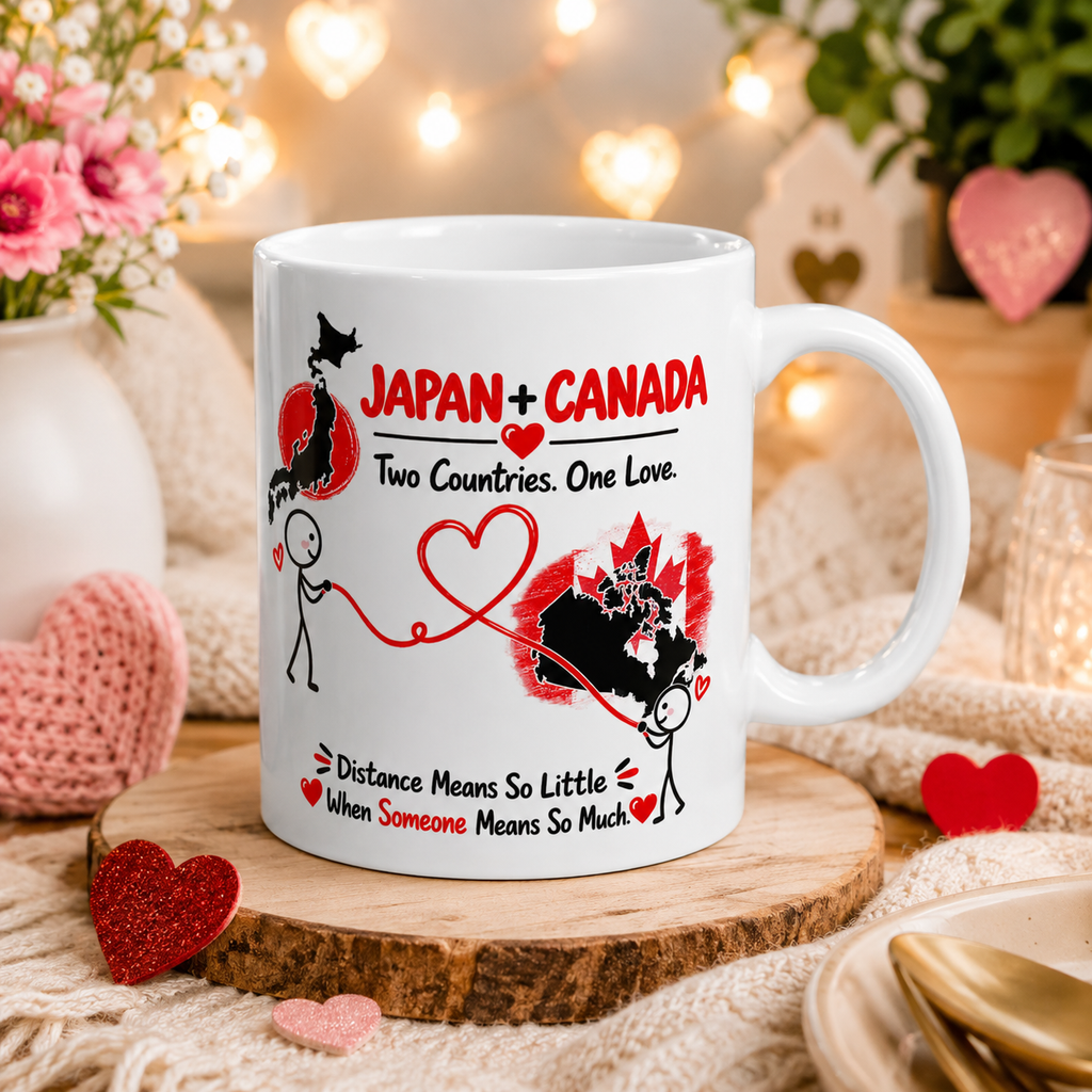 Japan & Canada Couple Mug