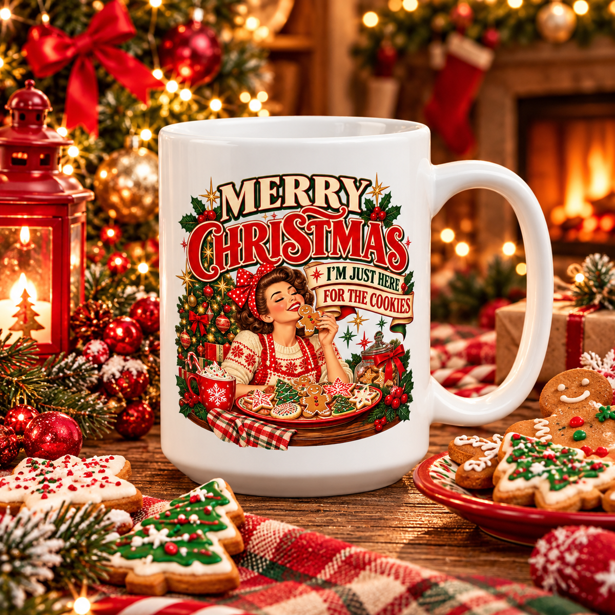 I’m Just Here for the Cookies Christmas Mug