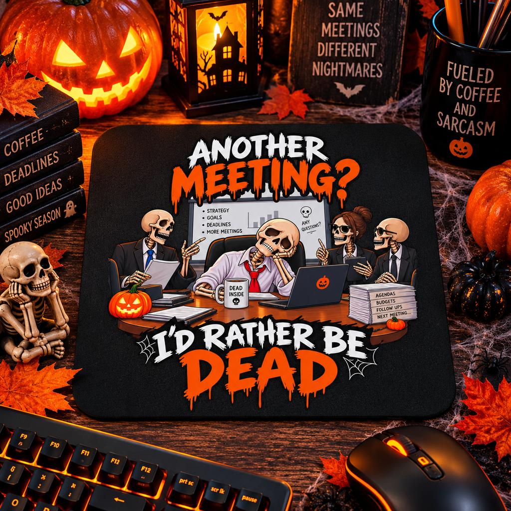 Another Meeting? I’d Rather Be Dead Mouse Pad — Dark