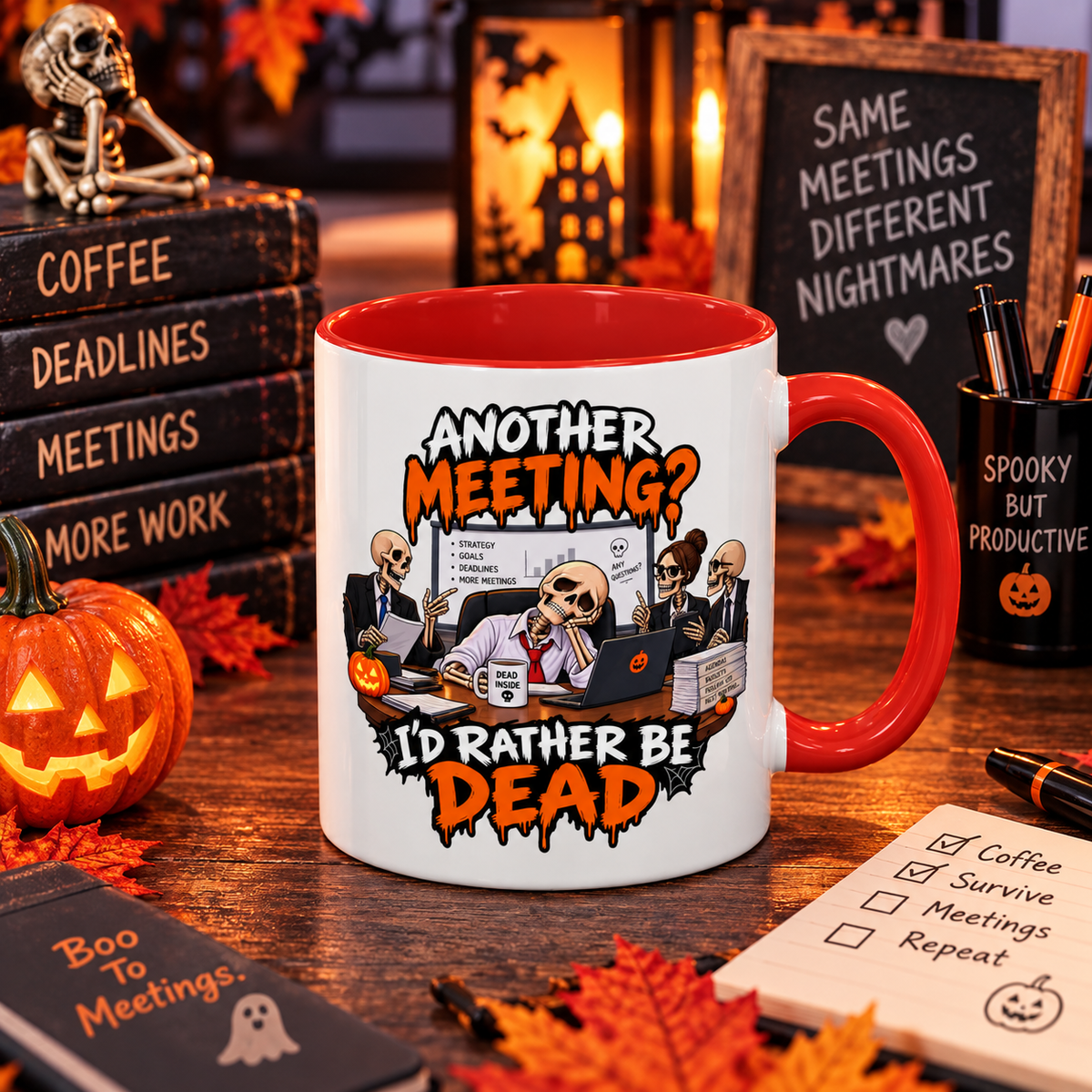 Another Meeting? I’d Rather Be Dead Mug — Colour Accent