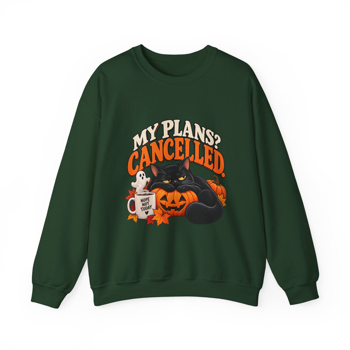 My Plans? Cancelled. Halloween Black Cat Sweatshirt
