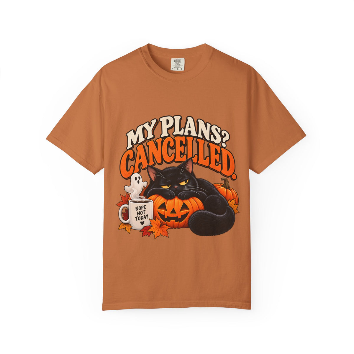 My Plans? Cancelled. Halloween Black Cat T-Shirt