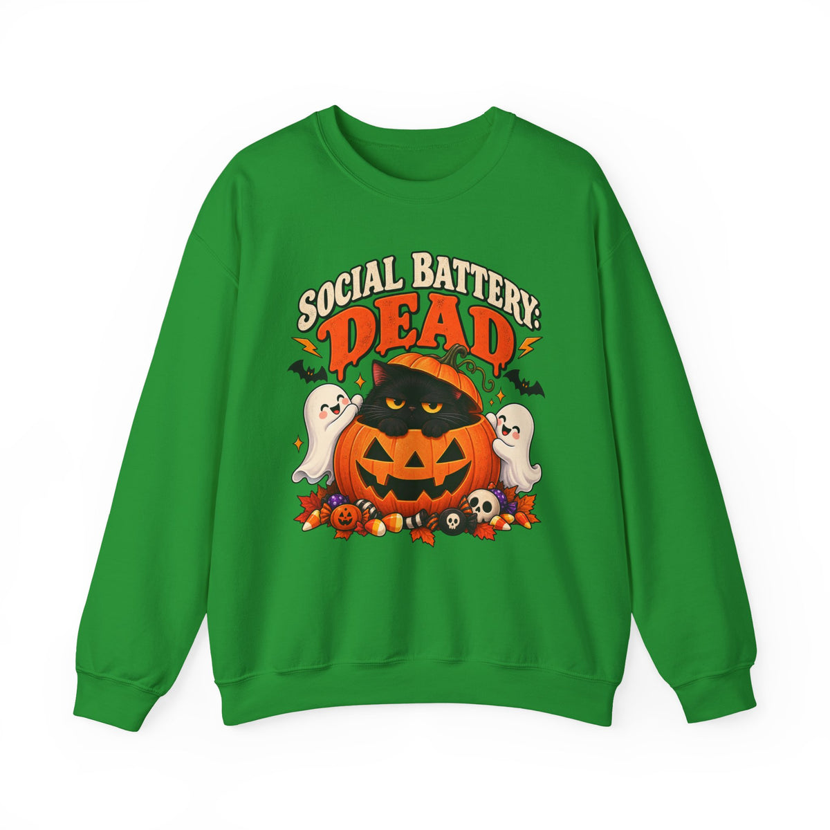 Social Battery Dead Halloween Sweatshirt