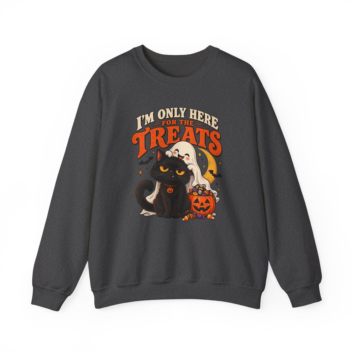 I’m Only Here for the Treats Black Cat Sweatshirt