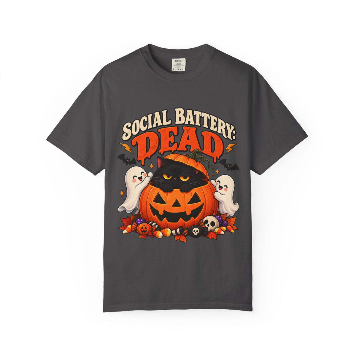 Social Battery Dead Halloween T-Shirt
