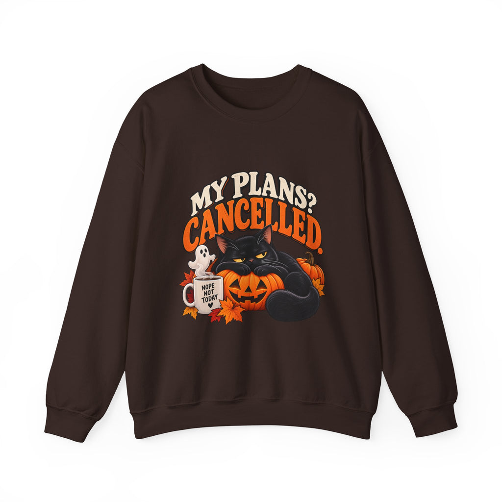 My Plans? Cancelled. Halloween Black Cat Sweatshirt