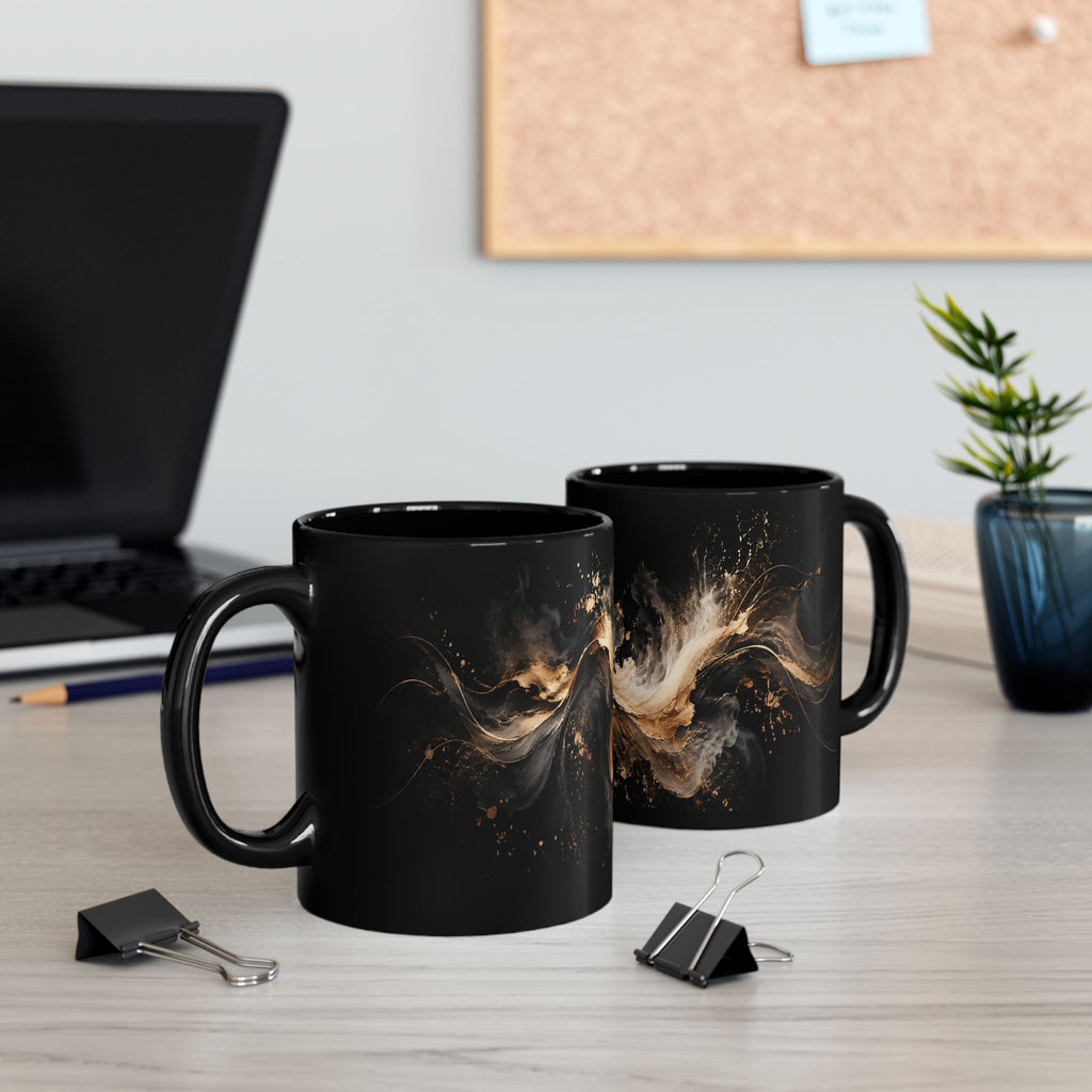 Black & Gold Abstract Mug