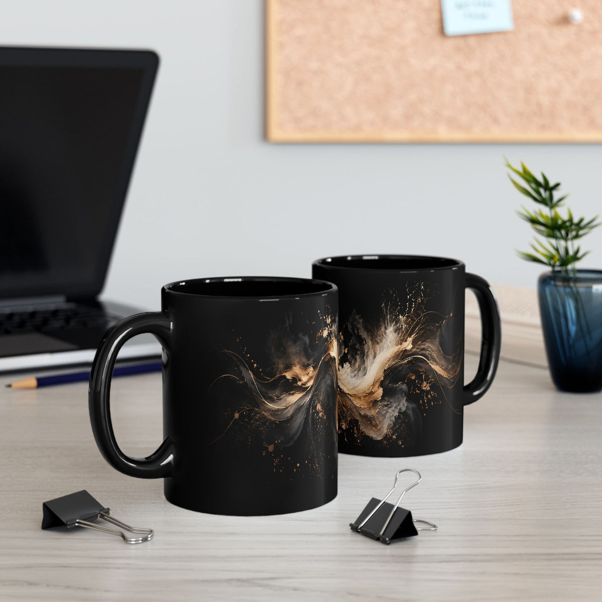 Black & Gold Abstract Mug