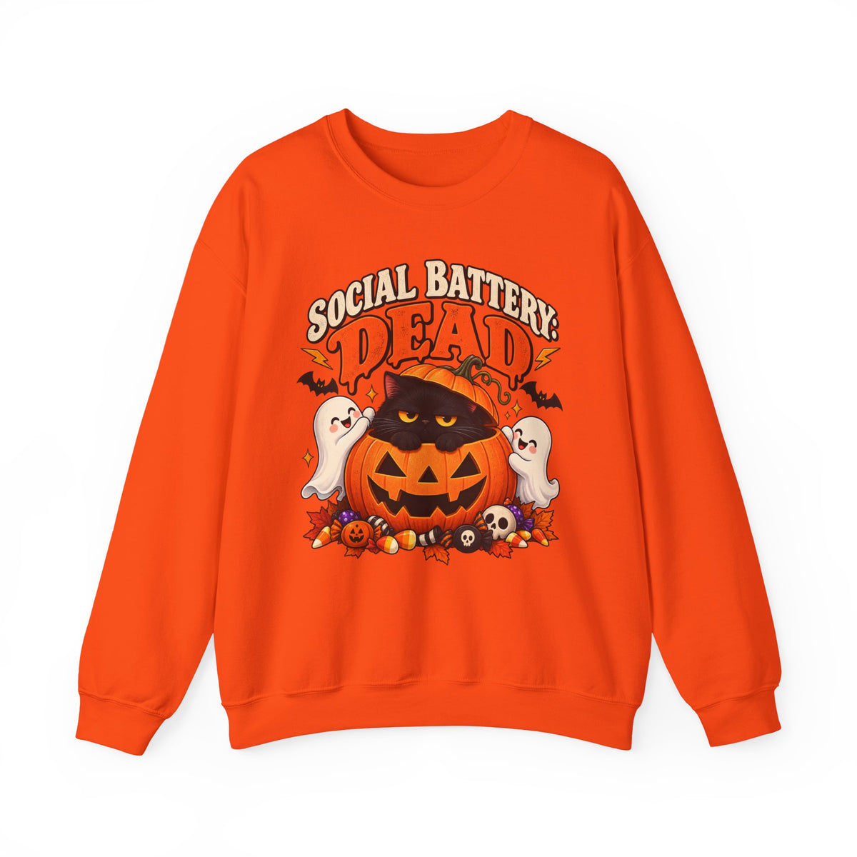 Social Battery Dead Halloween Sweatshirt