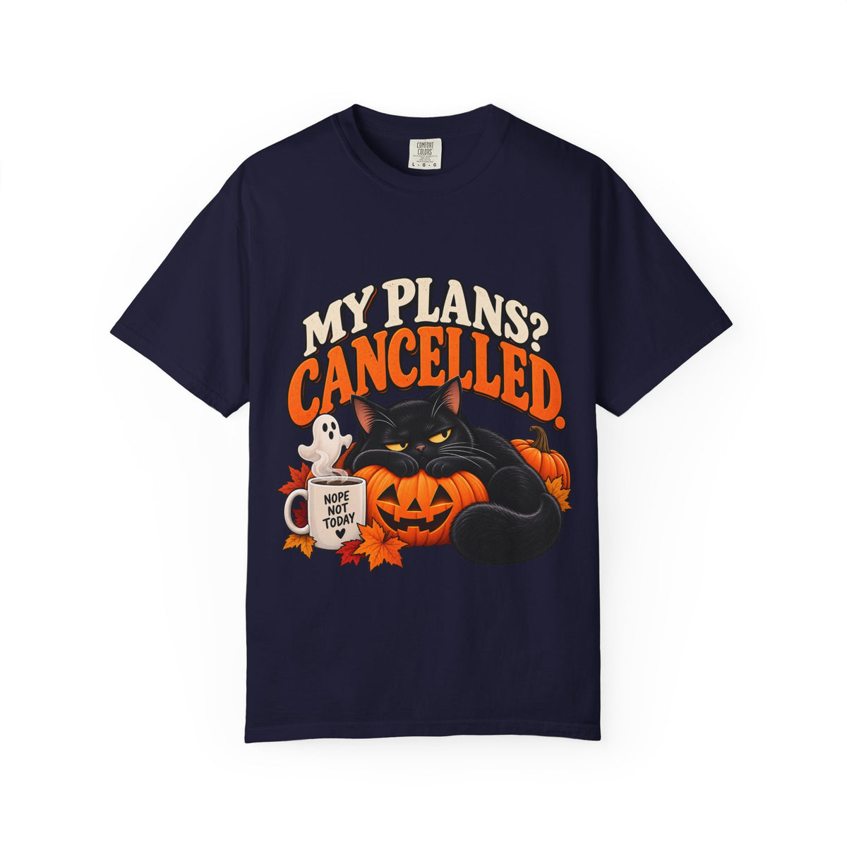 My Plans? Cancelled. Halloween Black Cat T-Shirt