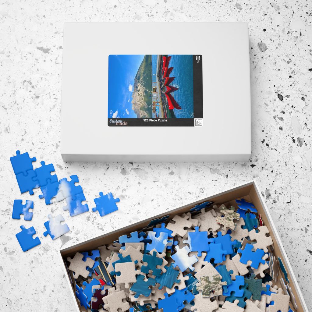 Lake Minnewanka Red Canoes Jigsaw Puzzle