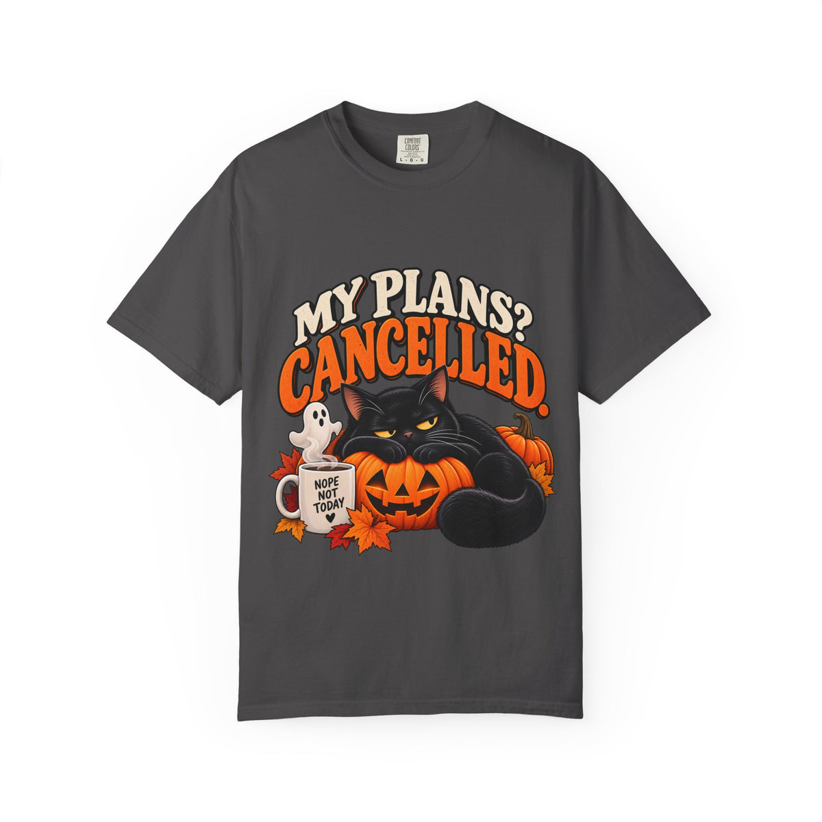 My Plans? Cancelled. Halloween Black Cat T-Shirt
