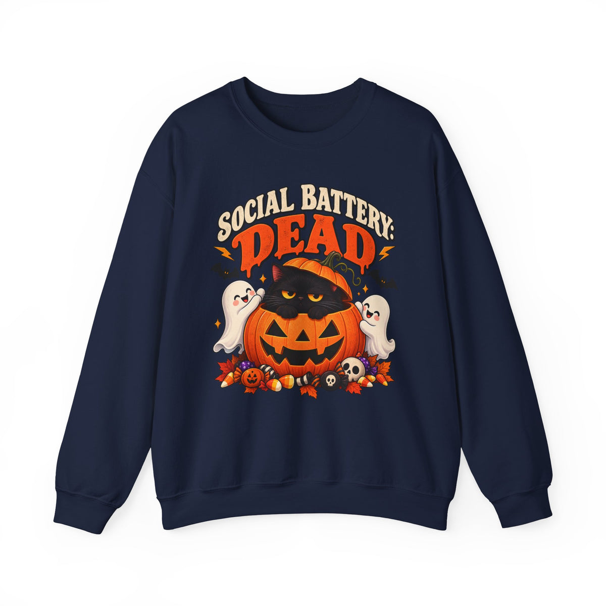 Social Battery Dead Halloween Sweatshirt