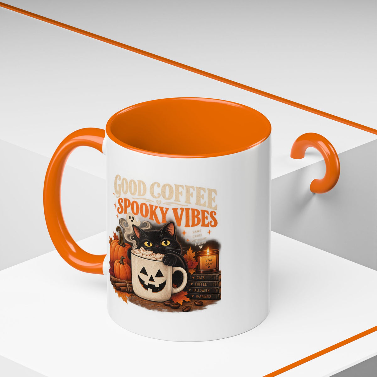 Good Coffee, Spooky Vibes Black Cat Mug
