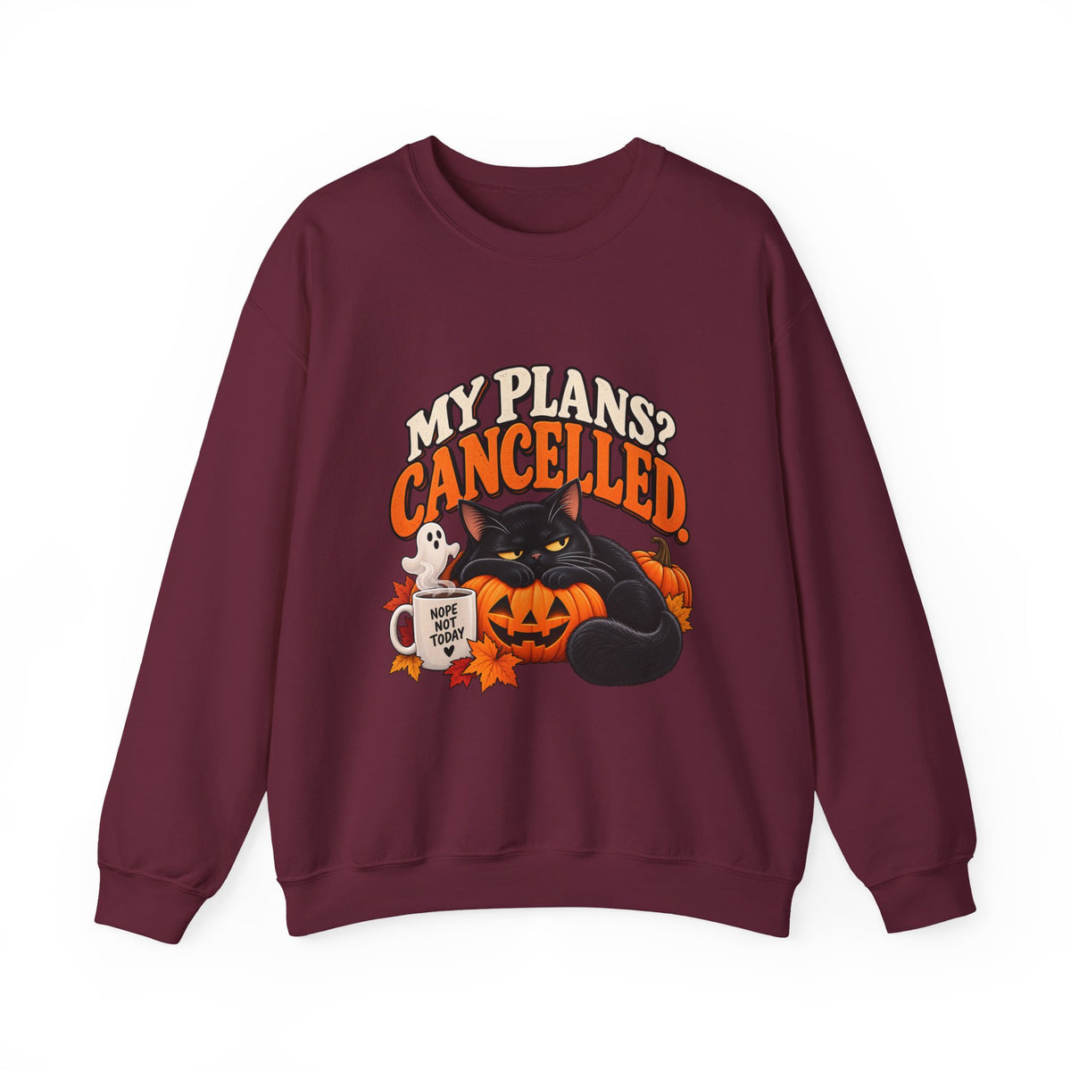 My Plans? Cancelled. Halloween Black Cat Sweatshirt